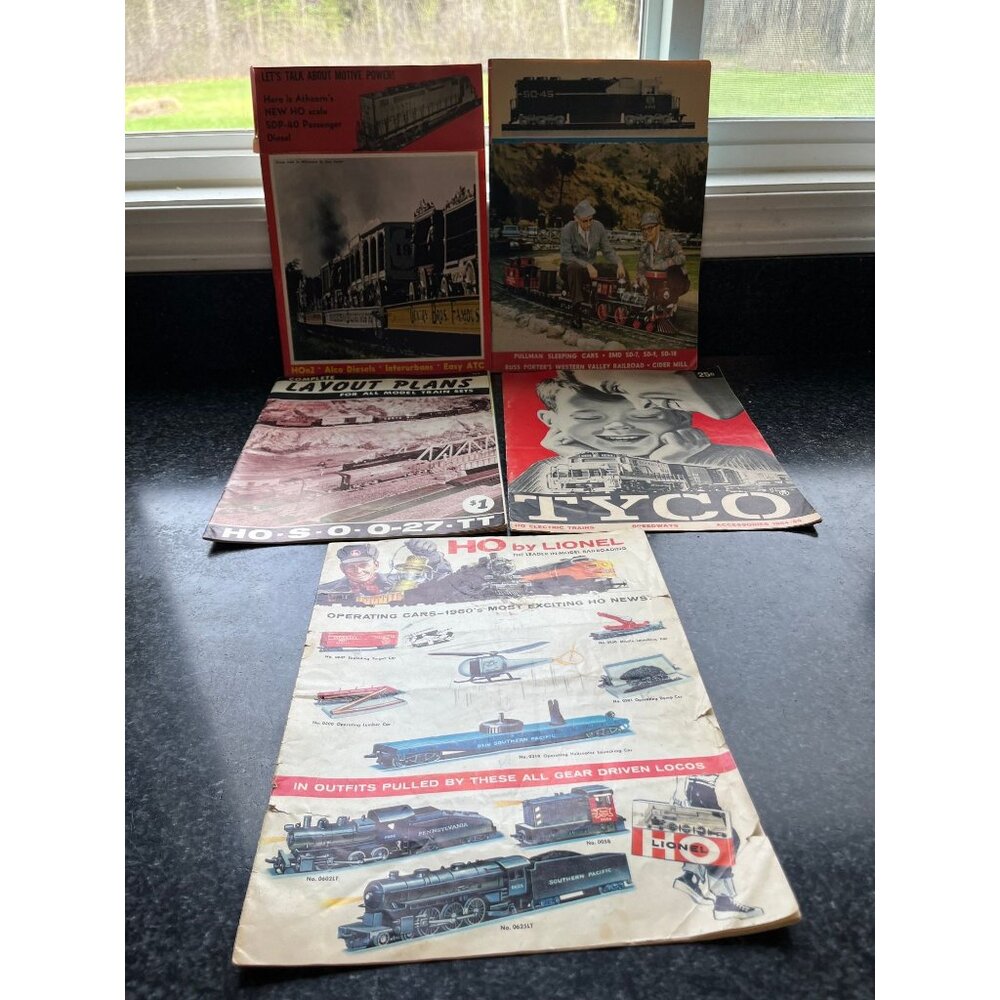Vintage 1950's -1960's Five HO Train Layout Model Train Mid Century Booklets